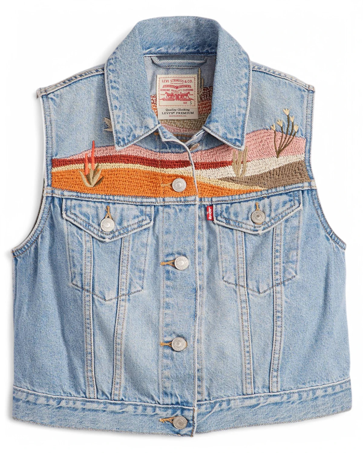 Gilet Xs Ricamato in Denim-Gilet-LEVI'S-Vittorio Citro Boutique