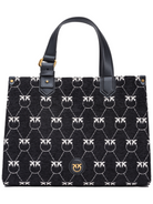 Borsa shopper box jacquard monogram-Pinko-Borse a mano-Vittorio Citro Boutique