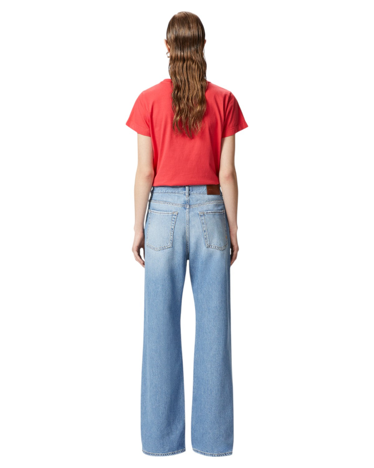 Jeans Palazzo in Denim Soft Touch - Vita Alta e Gamba Ampia-Pinko-Jeans-Vittorio Citro Boutique