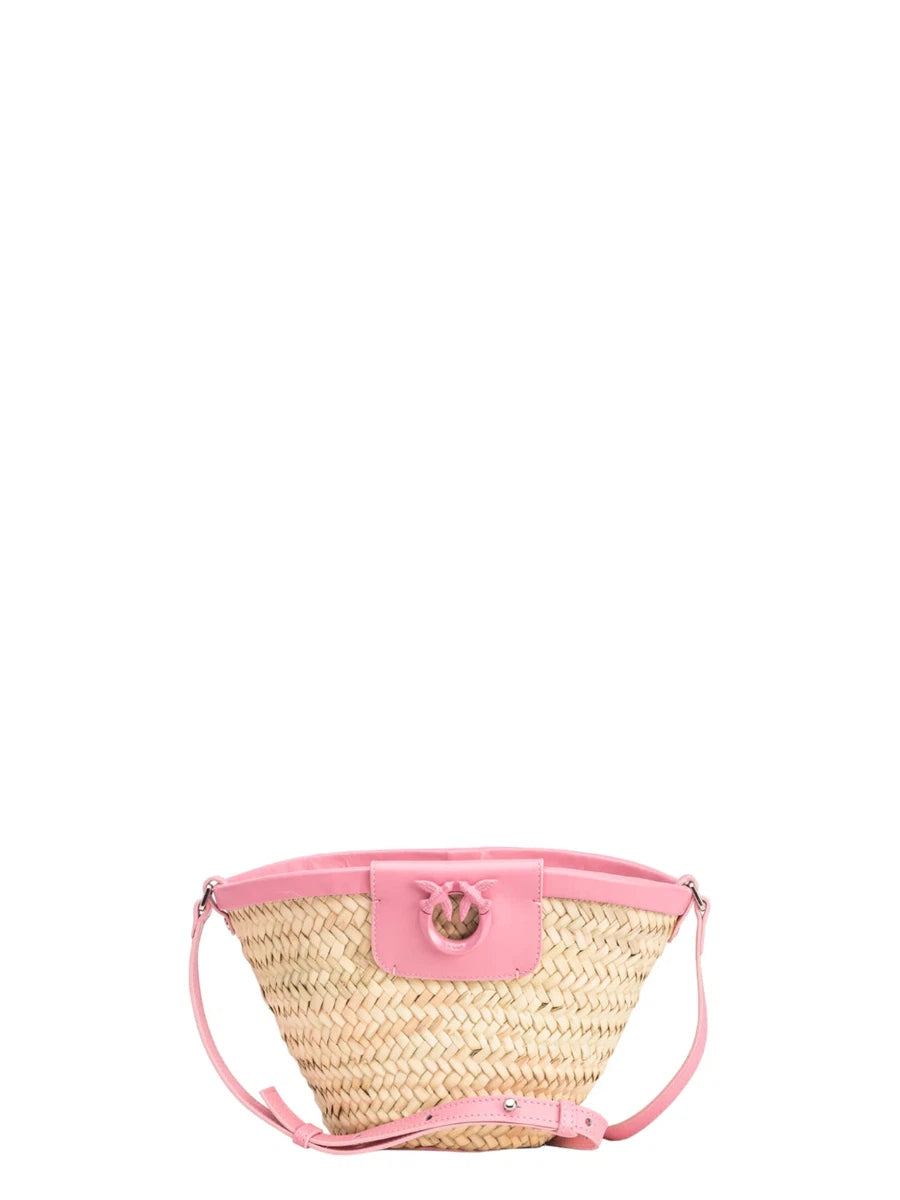 Borsa Secchiello Rafia e Pelle Love Summer-Pinko-Borse a spalla-Vittorio Citro Boutique