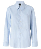 Camicia Corea in Oxford di Cotone Azzurra-Pinko-Camicie-Vittorio Citro Boutique