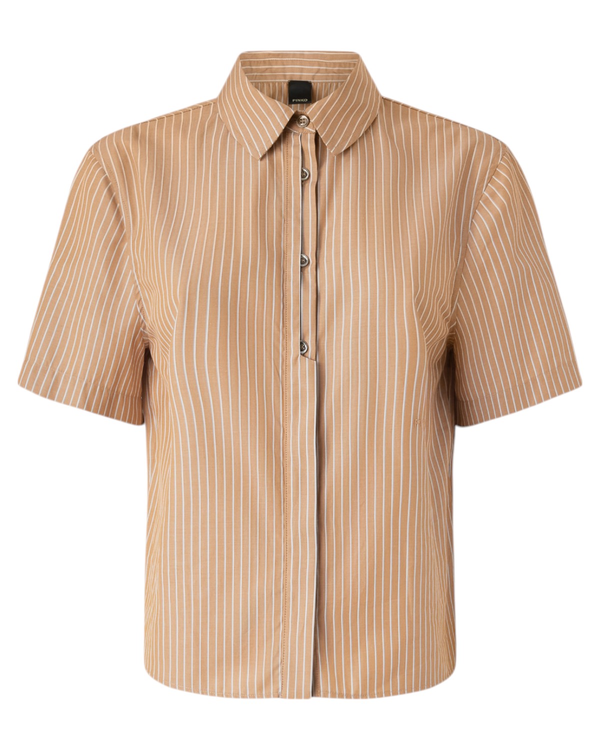 Camicia Bowling in Popeline di Cotone a Righe Verticali-Pinko-Camicie-Vittorio Citro Boutique