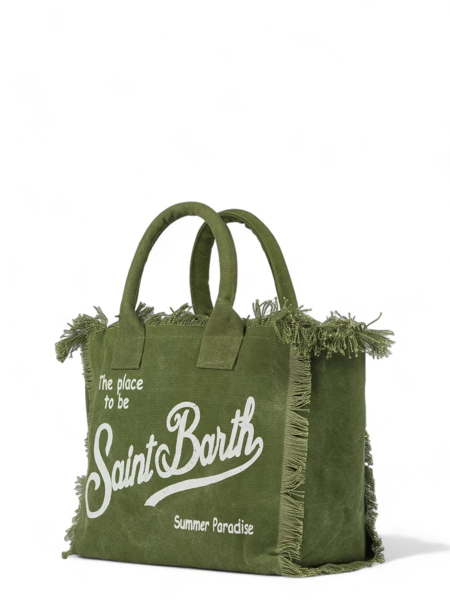 Borsa Vanity in Canvas verde militare-Mc2 Saint Barth-Borse a mano-Vittorio Citro Boutique