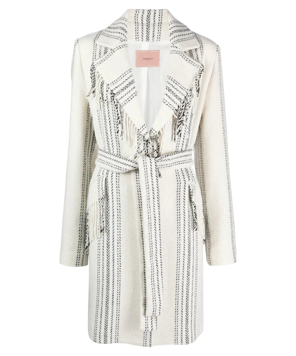 Cappotto in misto lana jacquard-Cappotti-Twinset-Vittorio Citro Boutique