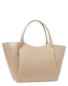 Maxi Shopper con Finish Stampa Cocco e Charm Logo-Emporio Armani-Borse a spalla-Vittorio Citro Boutique