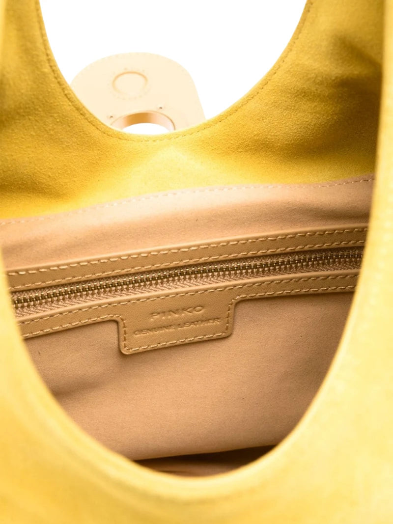 Mini Hobo Bag in Suede e Pelle-Borse a spalla-Pinko-Vittorio Citro Boutique