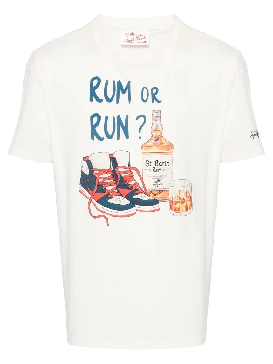 T-Shirt "RUM OR RUN"-Mc2 Saint Barth-T-shirt-Vittorio Citro Boutique