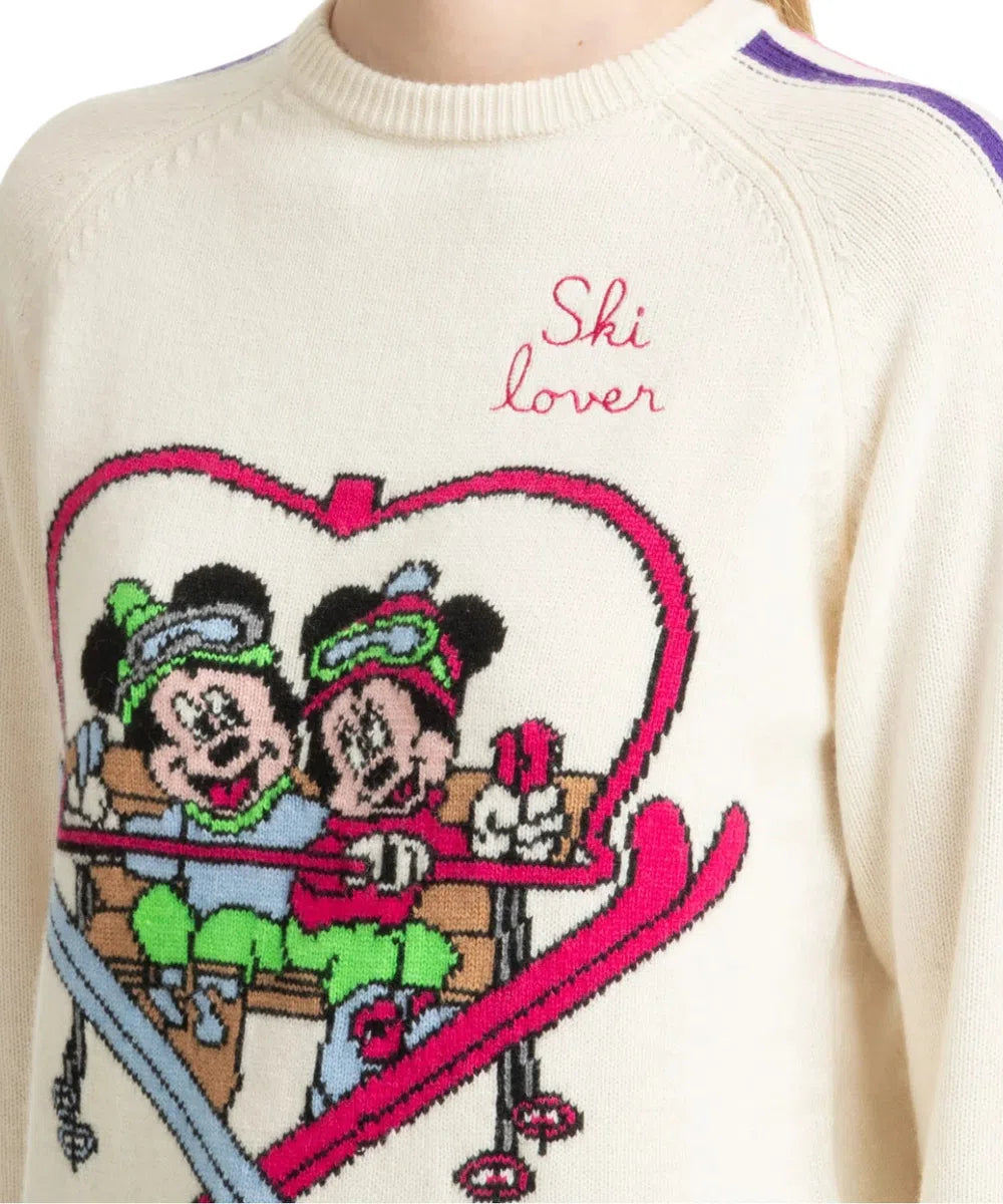 Maglione Ski Lover con Stampa Mickie e Minnie-Mc2 Saint Barth-Maglieria-Vittorio Citro Boutique