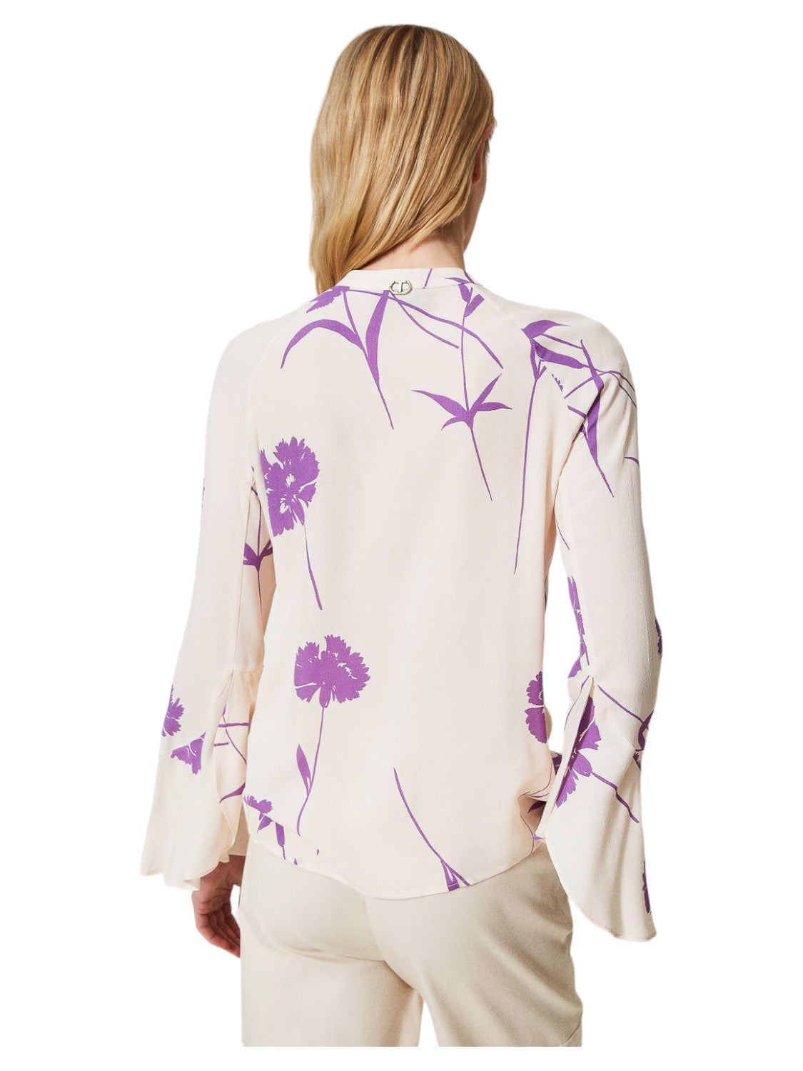 Camicia in crepe a fiori-Twinset-Camicie-Vittorio Citro Boutique
