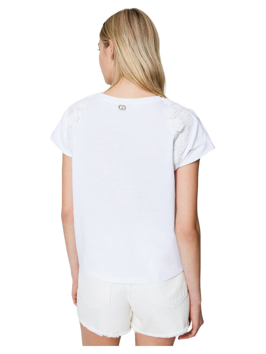 T-shirt con patch floreali-Twinset-T-shirt-Vittorio Citro Boutique