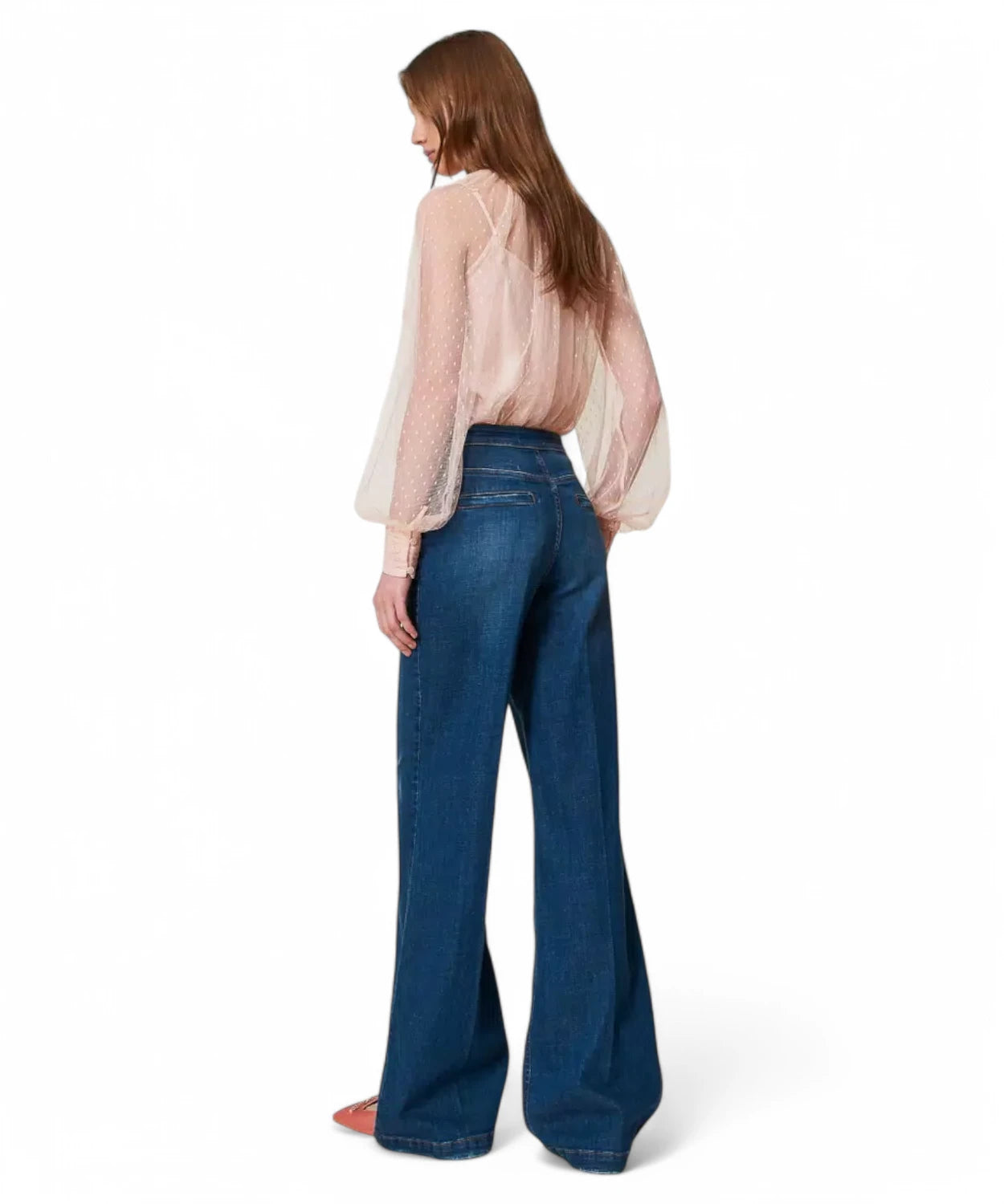 Jeans Flared Twinset con Bottoni Décor-Jeans-Twinset-Vittorio Citro Boutique