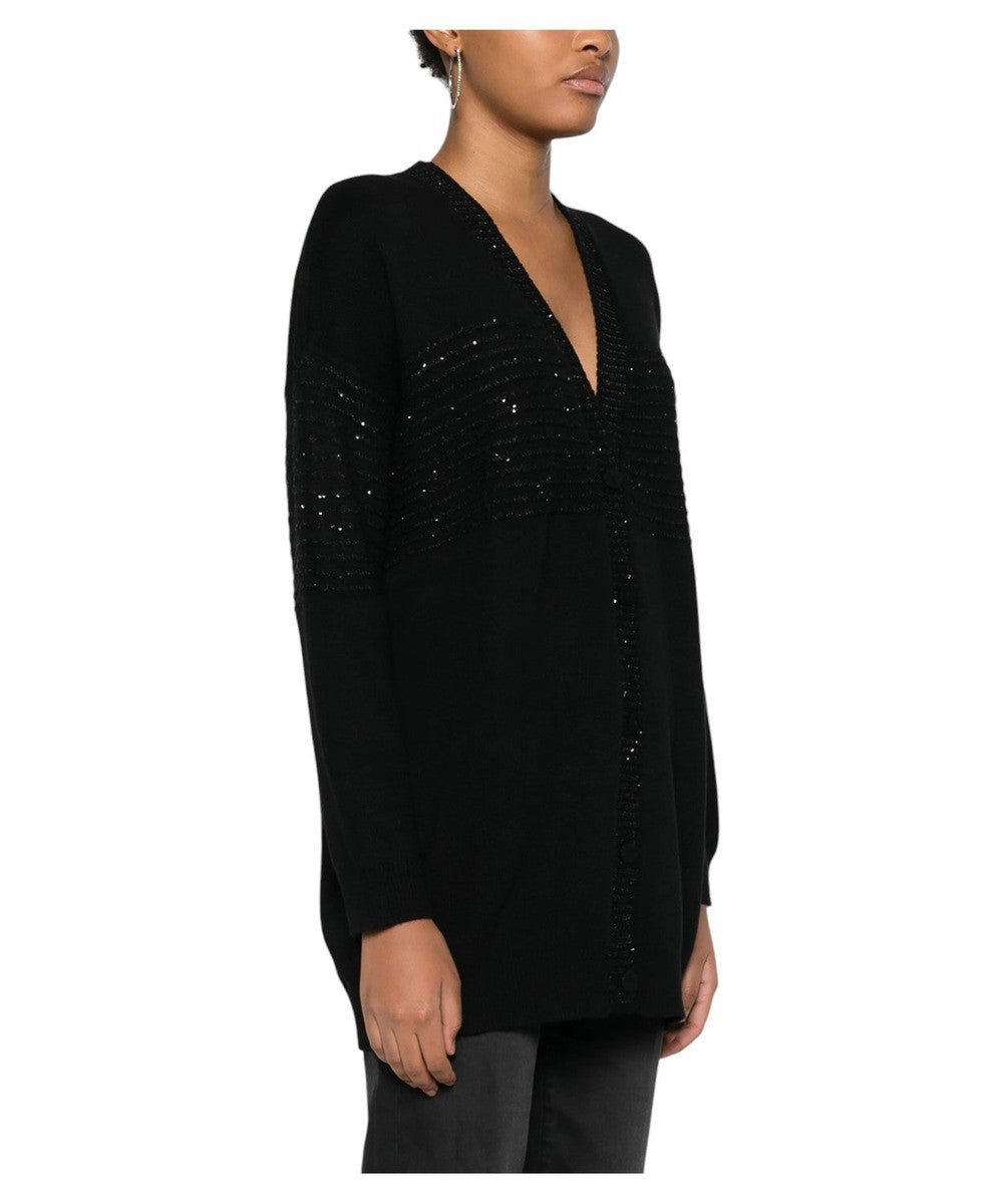 Cardigan con Paillettes e Lurex-Twinset-Maglieria-Vittorio Citro Boutique