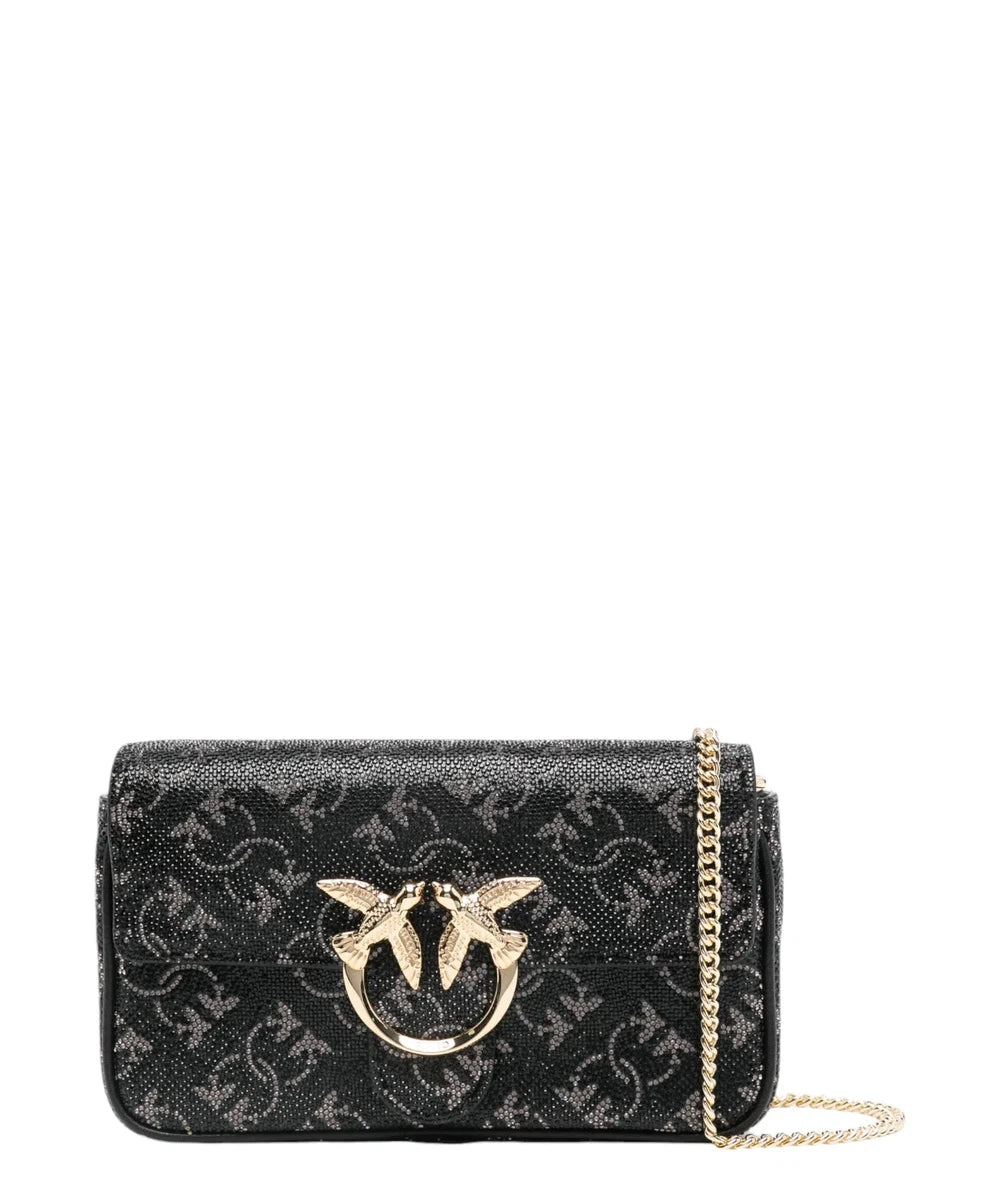 Pochette love one monogram con strass-Pinko-Pochette-Vittorio Citro Boutique