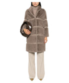 Cappotto in Finto Shearling Taupe | Eleganza Cruelty-Free-Twinset-Pellicce e shearling-Vittorio Citro Boutique