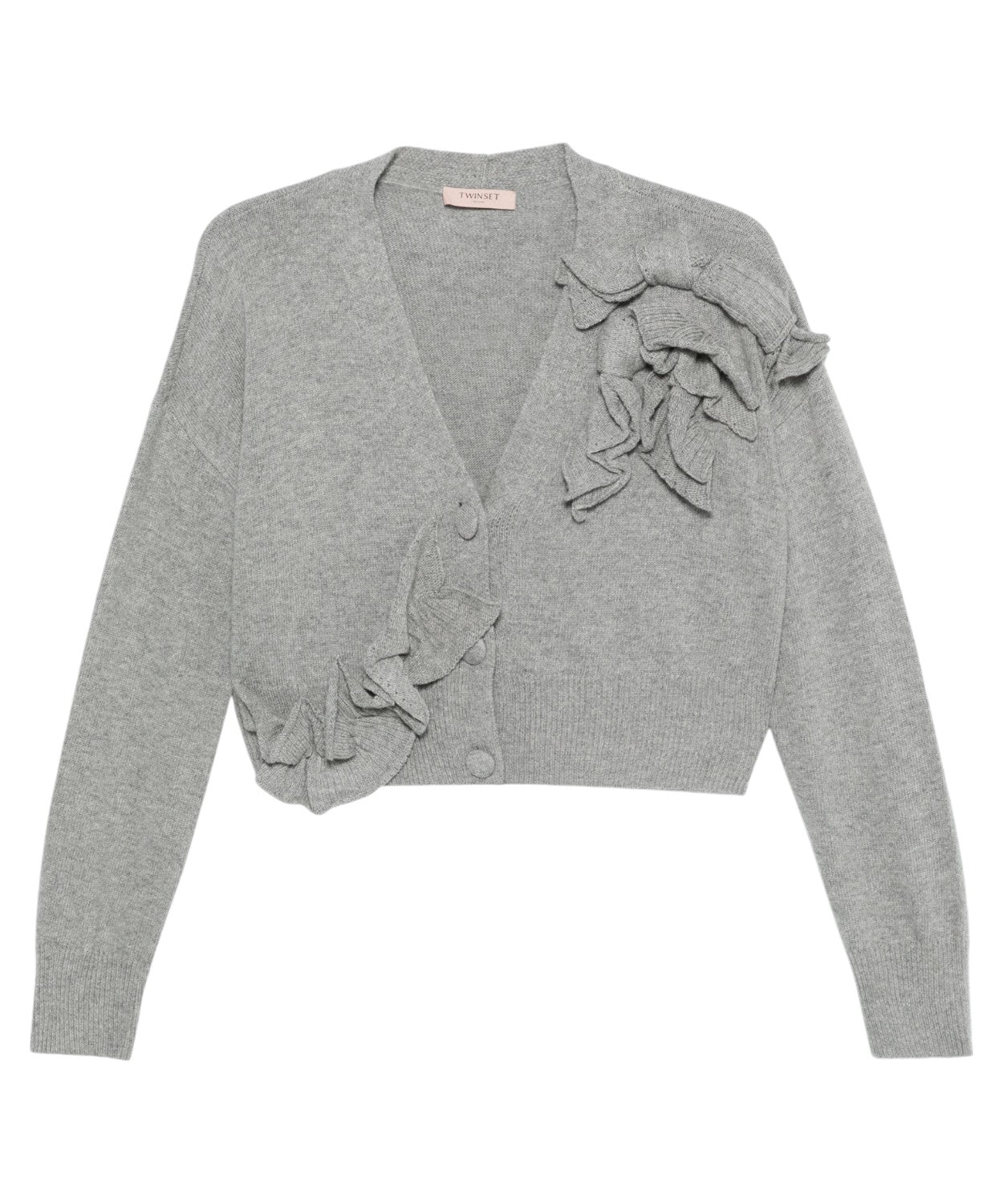 Cardigan con Volant in Misto Lana-Twinset-Maglieria-Vittorio Citro Boutique