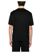 T-shirt Emporio Armani Nera con Logo Ricamato-Emporio Armani-T-shirt-Vittorio Citro Boutique