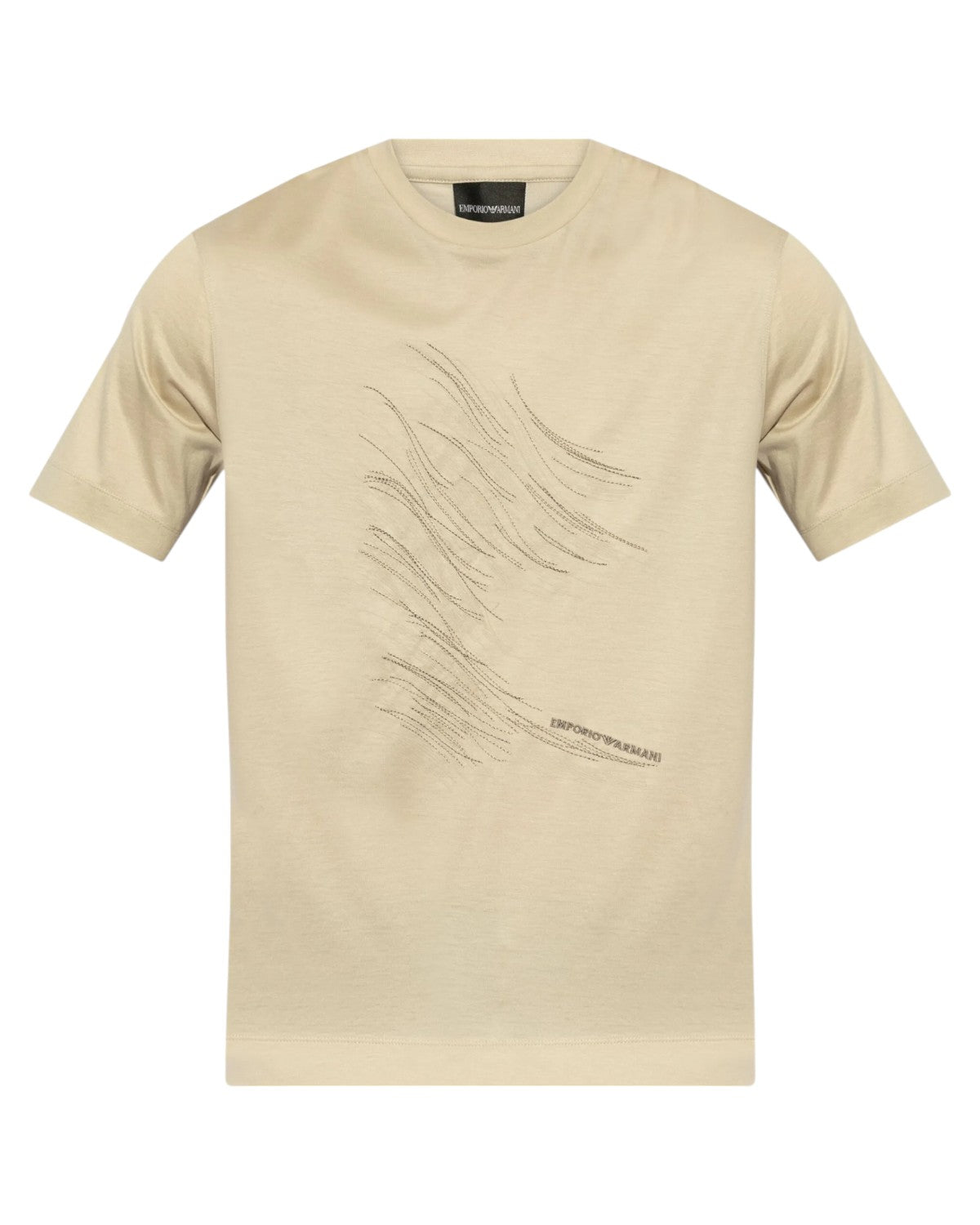 T-shirt Emporio Armani Beige con Ricamo-T-shirt-Emporio Armani-Vittorio Citro Boutique