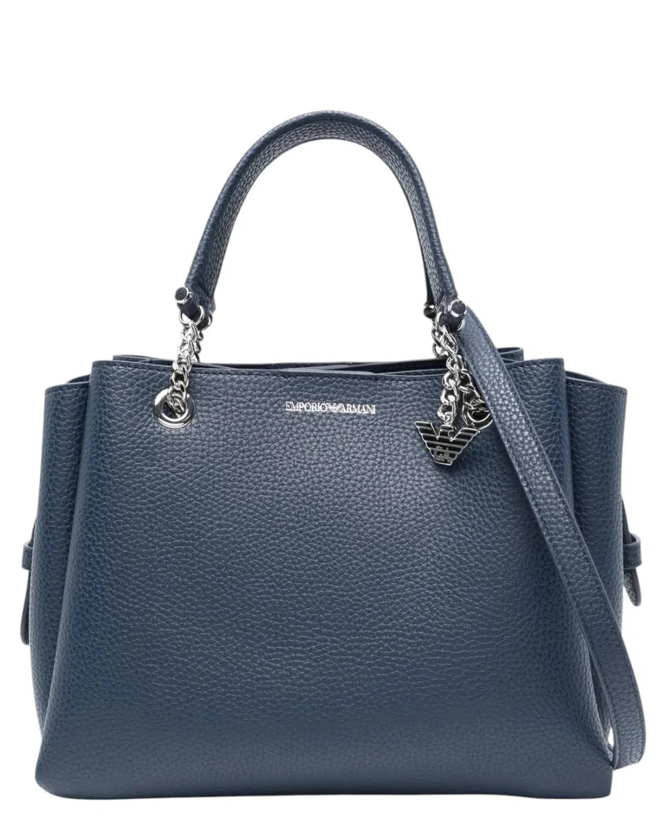 Borsa a Mano Effetto Palmellato con Charm Aquila: Eleganza Quotidiana-Borse a mano-Emporio Armani-Vittorio Citro Boutique