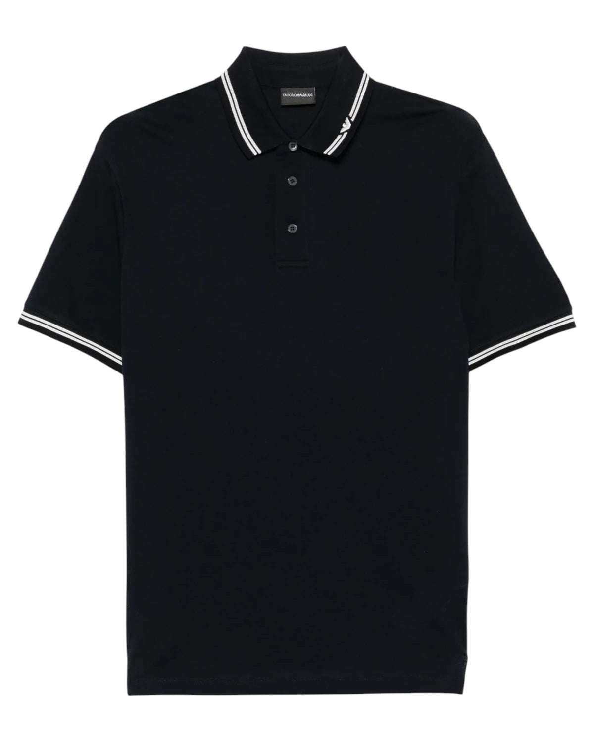 Polo in Piquet di Cotone con Collo Profilato-Emporio Armani-Polo-Vittorio Citro Boutique