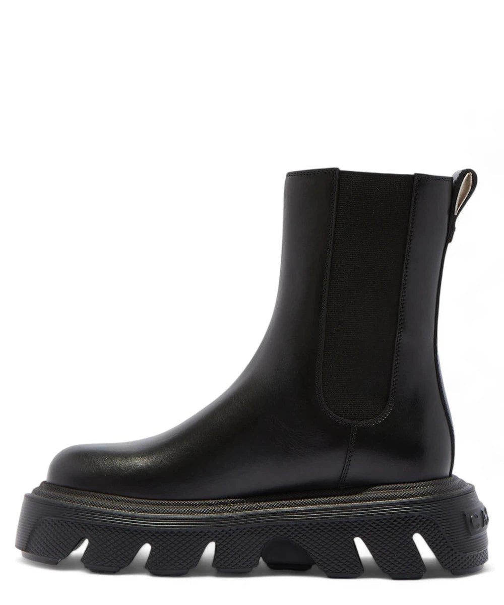 Generation C Leather Ankle Boot in Pelle di Vitello Nera-Casadei-Stivali-Vittorio Citro Boutique