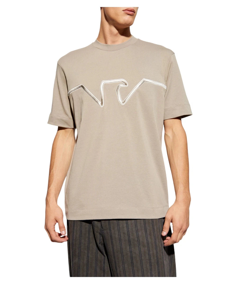 T-shirt in jersey heavy con ricamo logo a rilievo ASV-T-shirt-Emporio Armani-Vittorio Citro Boutique