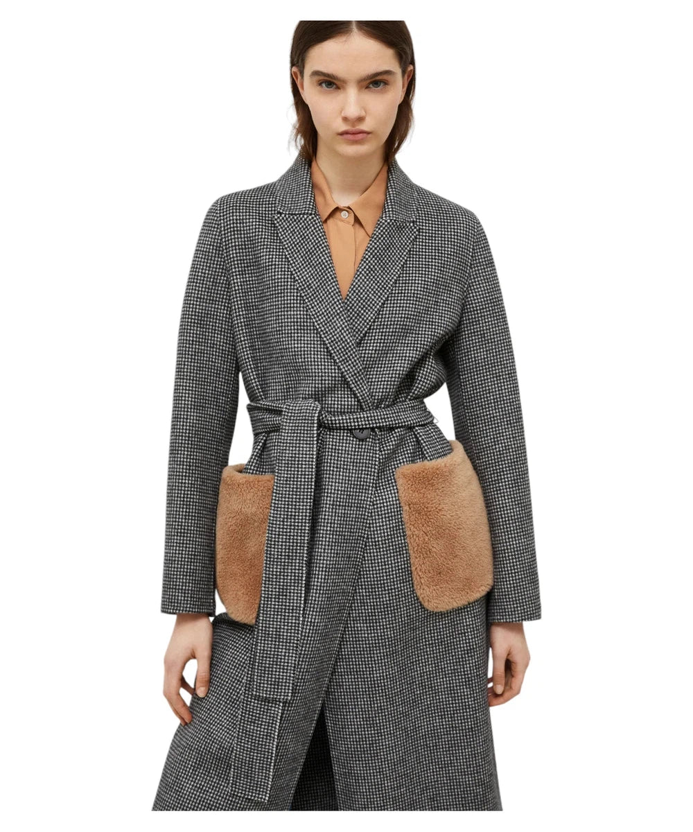 Cappotto Terzo in misto lana con tasche fluffy-Marella-Cappotti-Vittorio Citro Boutique