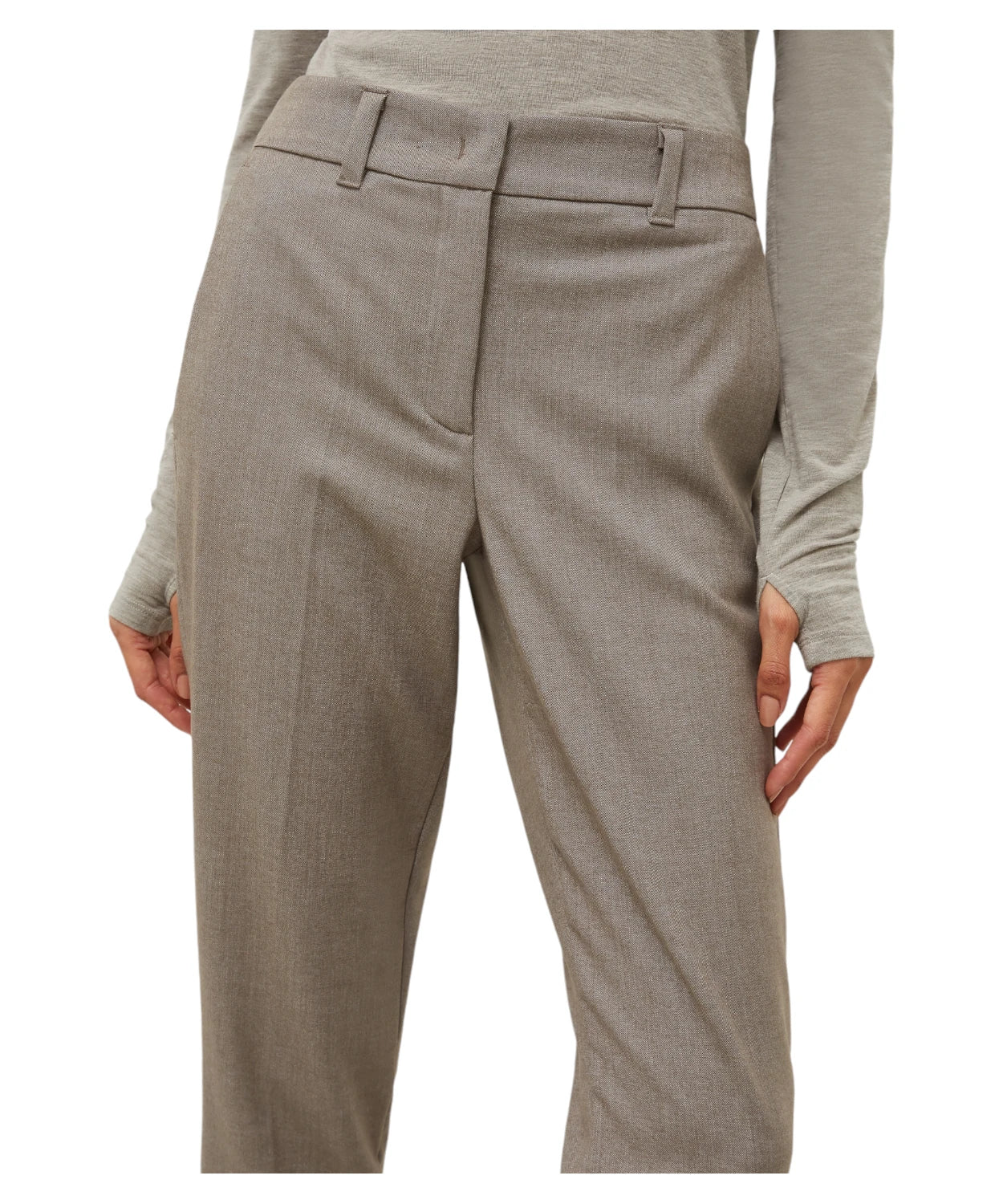 Pantaloni Brown in Flanella Stretch-Marella-Pantaloni-Vittorio Citro Boutique