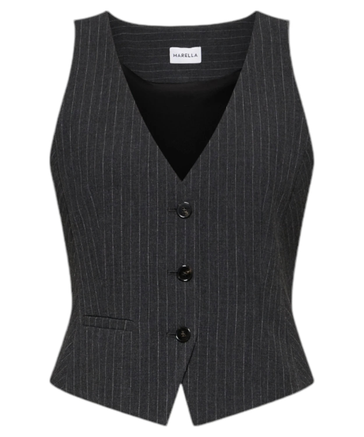 Gilet Corto Stretch Fiabe in Tela Gessata-Gilet-Marella-Vittorio Citro Boutique