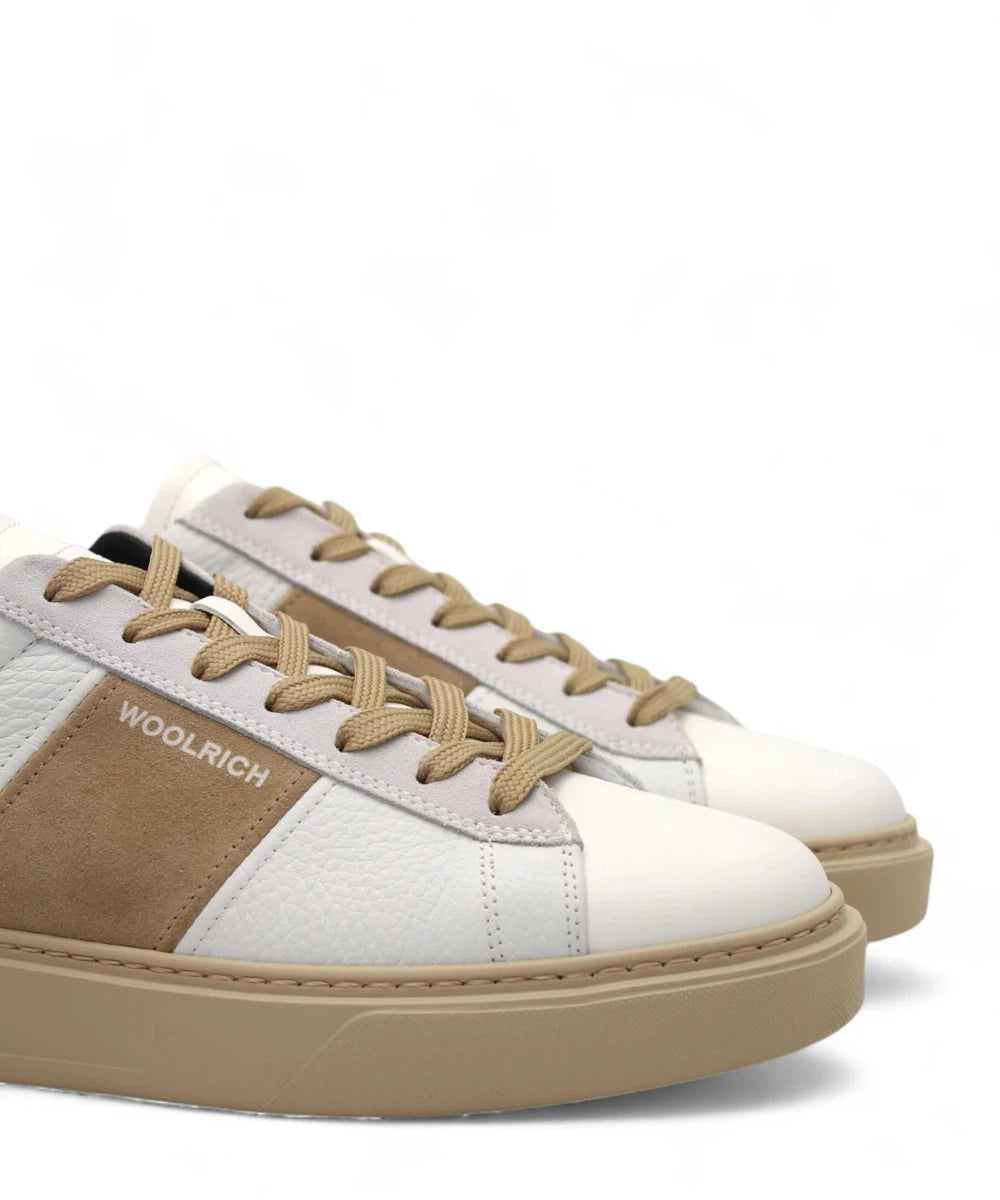 Sneakers in Pelle con Dettagli in Camoscio-Woolrich-Sneakers-Vittorio Citro Boutique