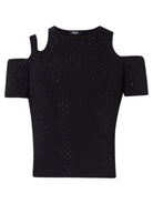 T-Shirt con Strass e Cut Out-Liu-Jo-T-shirt-Vittorio Citro Boutique