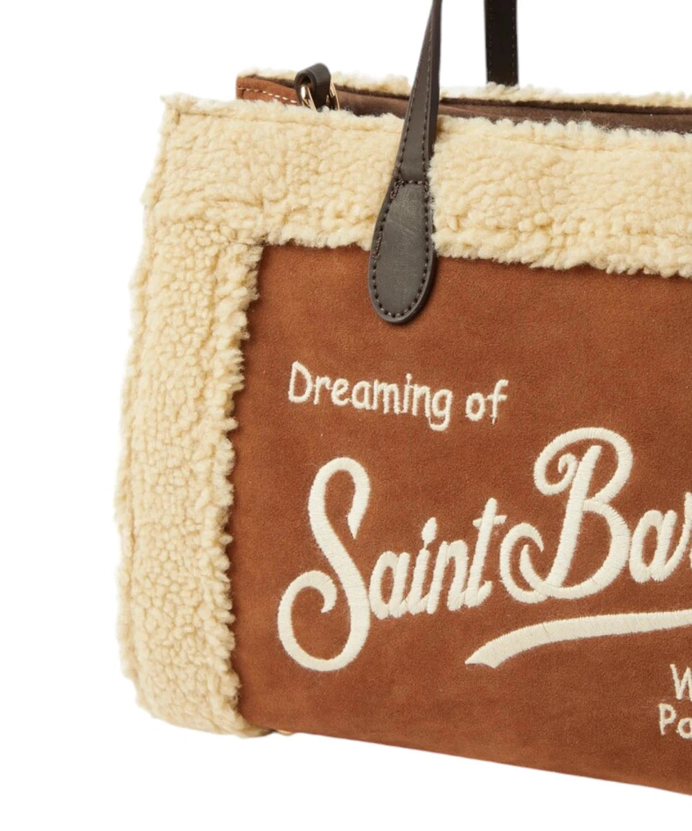 Borsa a Mano Vivian Mutton in Sherpa con Ricami-Mc2 Saint Barth-Borse a mano-Vittorio Citro Boutique