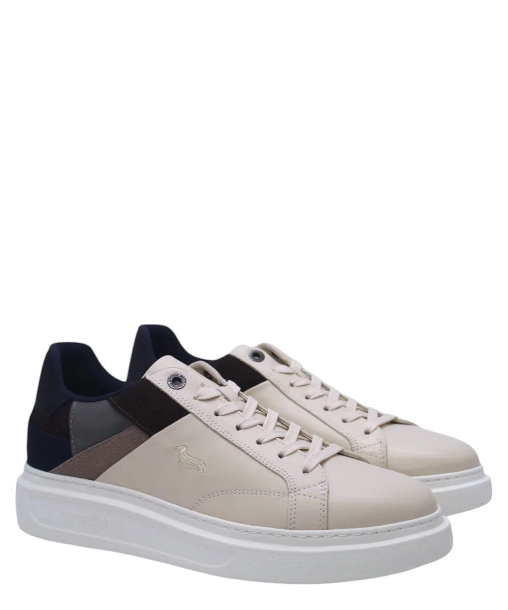 Sneakers in Pelle e Tessuto Beige Multicolore-Sneakers-Harmont&Blaine-Vittorio Citro Boutique