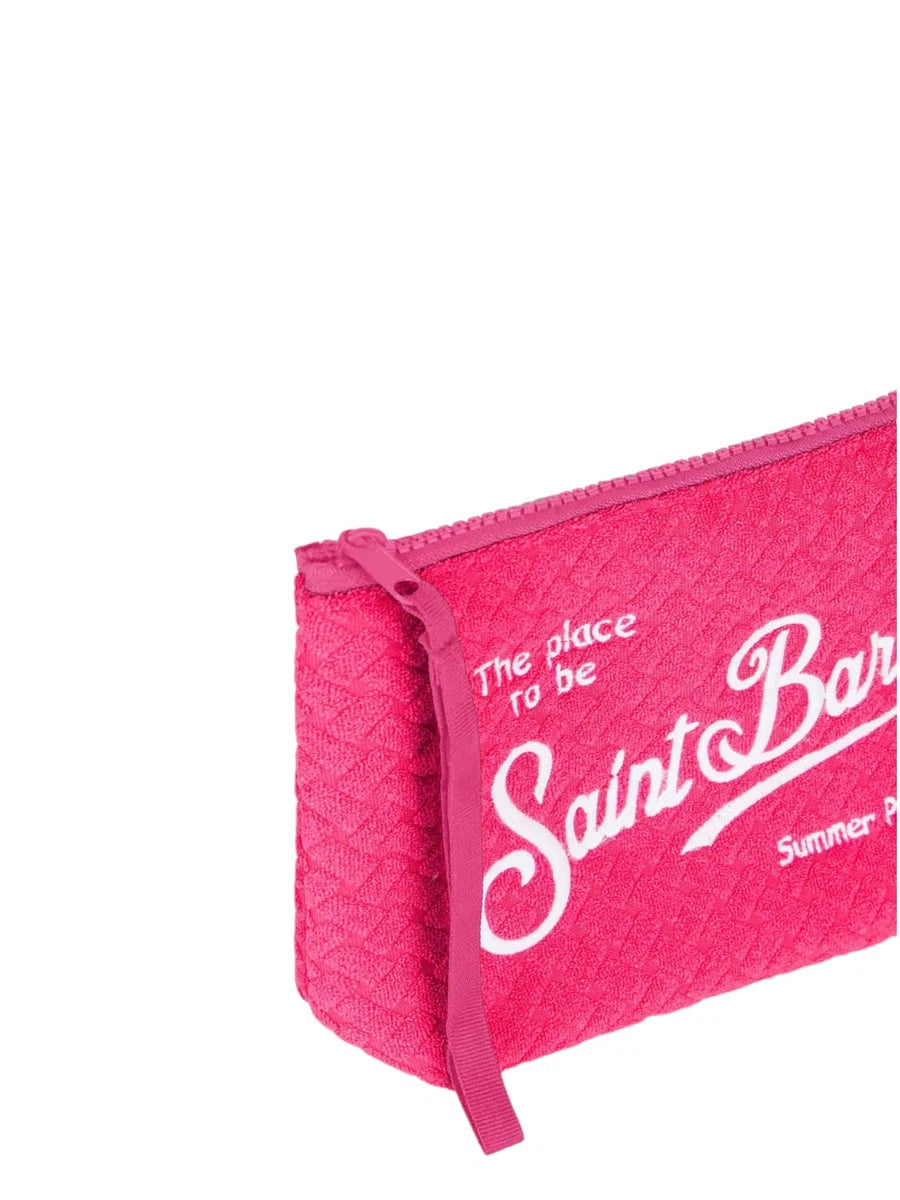 Pochette Aline in spugna goffrata fucsia-Mc2 Saint Barth-Pochette-Vittorio Citro Boutique