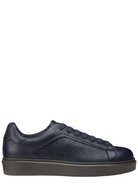 Sneaker in Pelle Bottalata Blu-Doucal'S-Sneakers-Vittorio Citro Boutique