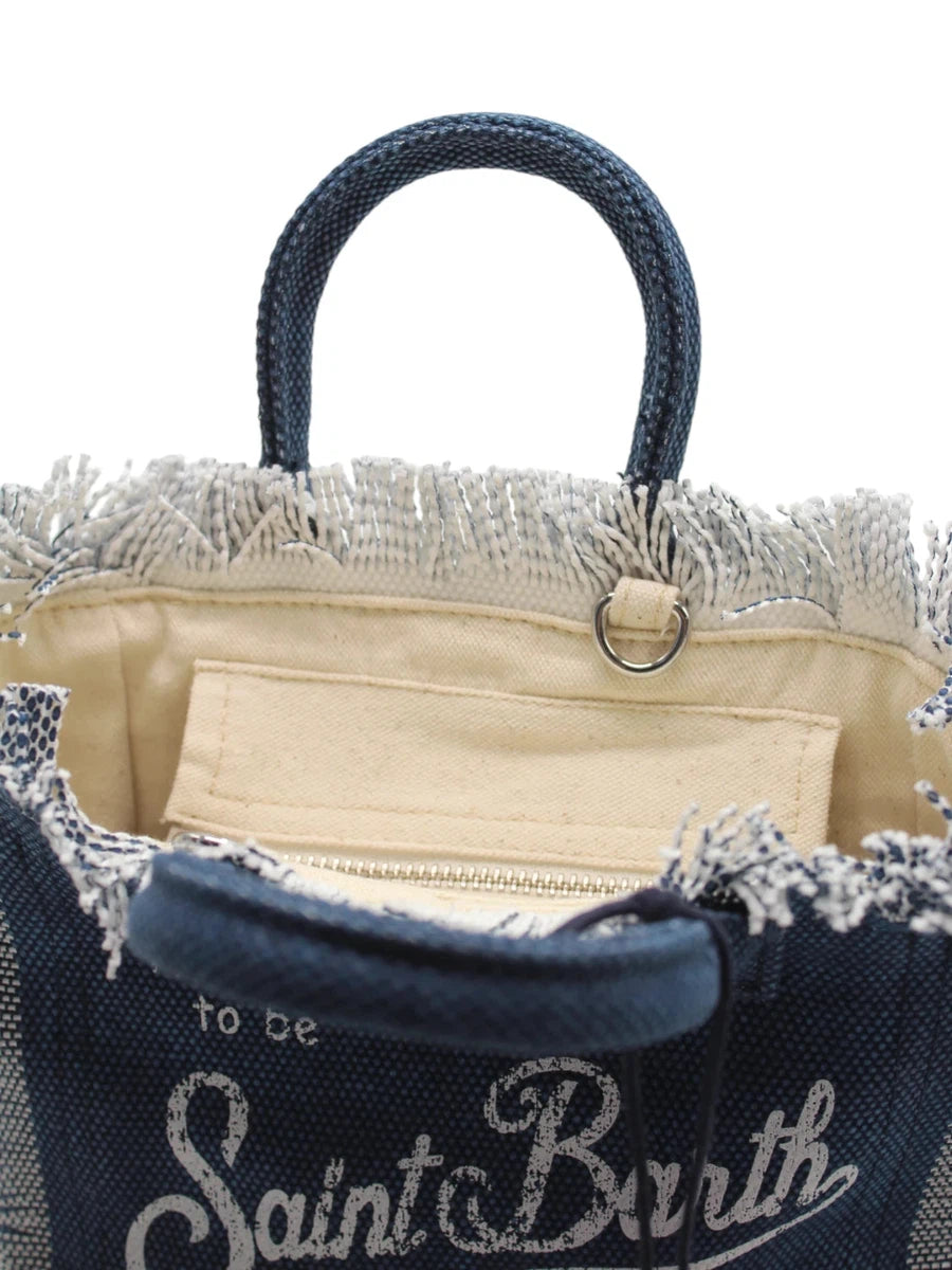 Borsa Colette in Tela di Cotone Denim Nero-Mc2 Saint Barth-Borse a mano-Vittorio Citro Boutique