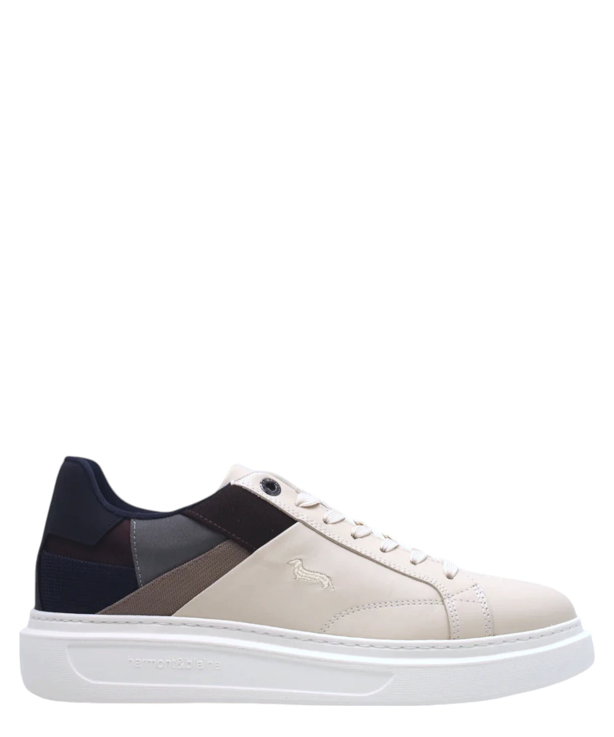 Sneakers in Pelle e Tessuto Beige Multicolore-Sneakers-Harmont&Blaine-Vittorio Citro Boutique