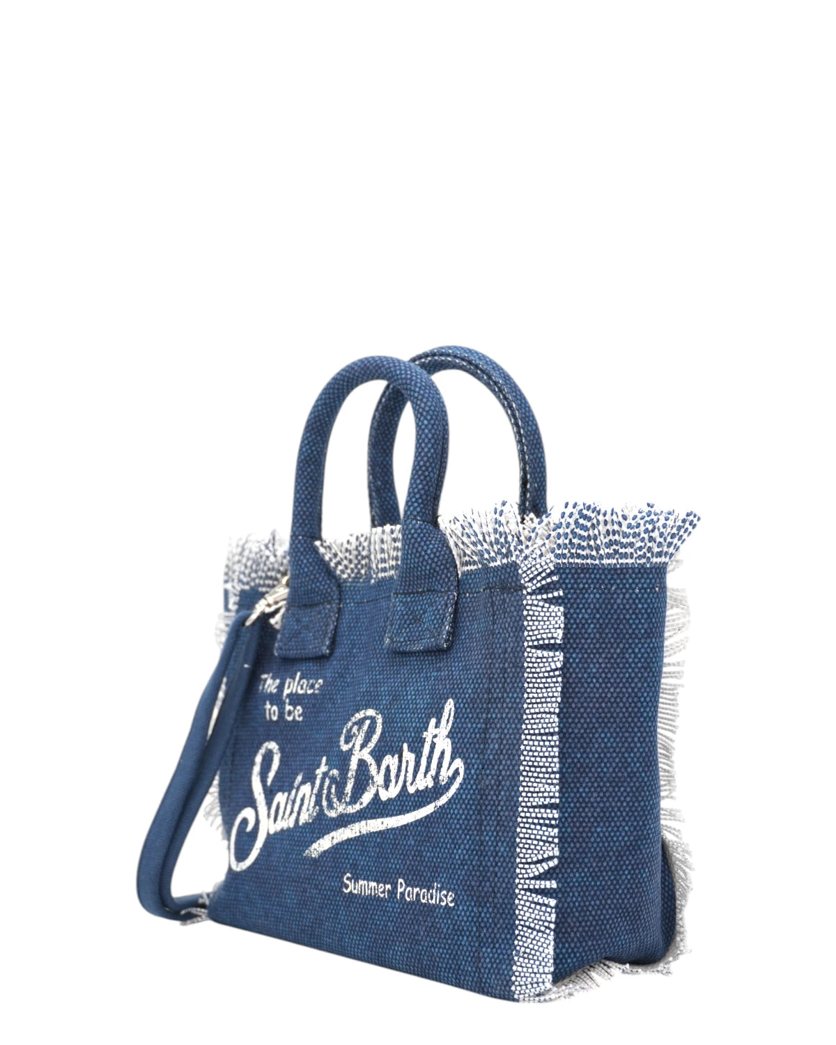 Borsa Mini Vanity in Tela di Cotone Blu Jeans-Mc2 Saint Barth-Borse a mano-Vittorio Citro Boutique