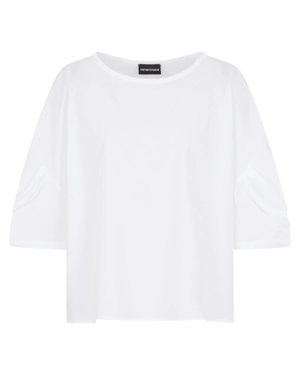 Blusa in Popeline di Cotone con Maniche Torchon-Camicie-Emporio Armani-Vittorio Citro Boutique