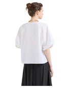 Blusa in Popeline di Cotone con Maniche Torchon-Camicie-Emporio Armani-Vittorio Citro Boutique