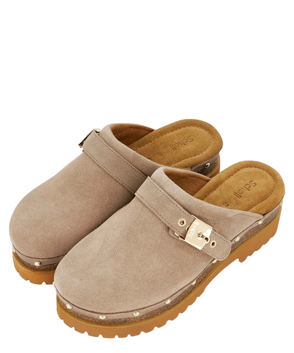 Zoccoli Dark Beige Cindy Cork-SCHOLL-Ciabatte-Vittorio Citro Boutique