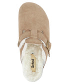 Zoccoli Dark Beige Fae New F in Pelle Scamosciata-SCHOLL-Ciabatte-Vittorio Citro Boutique