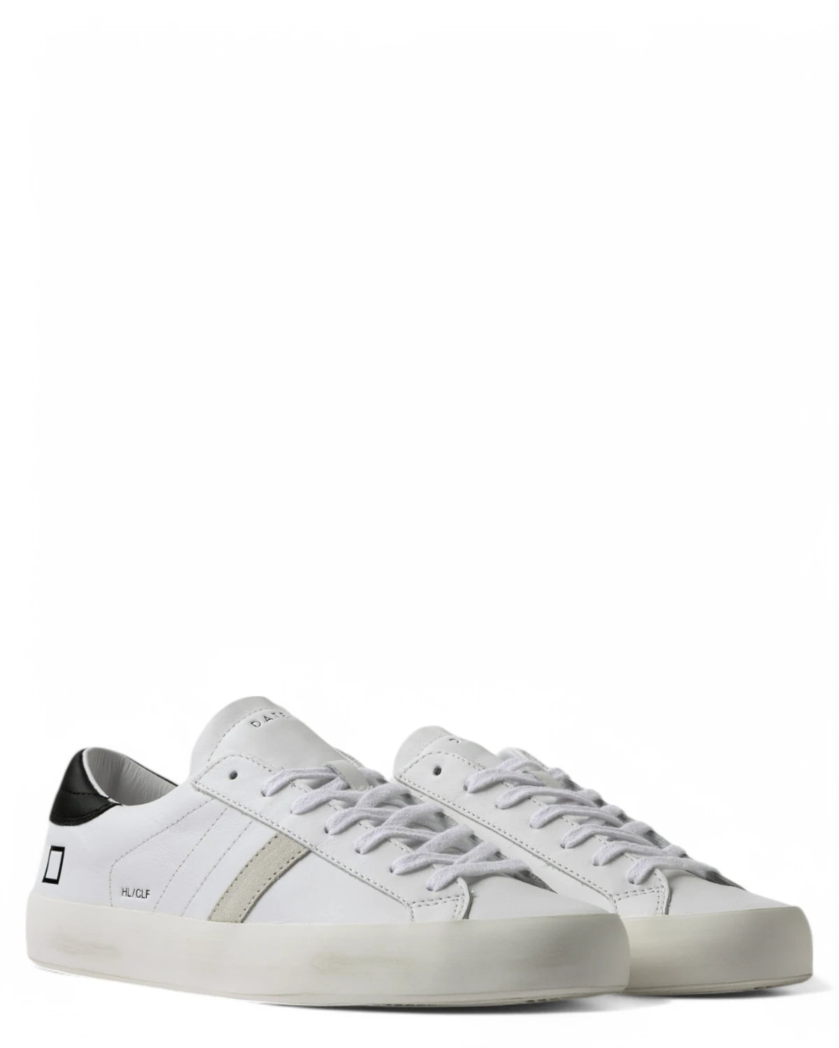 Sneakers Hill Low Calf White-Black-D.A.T.E.-Sneakers-Vittorio Citro Boutique