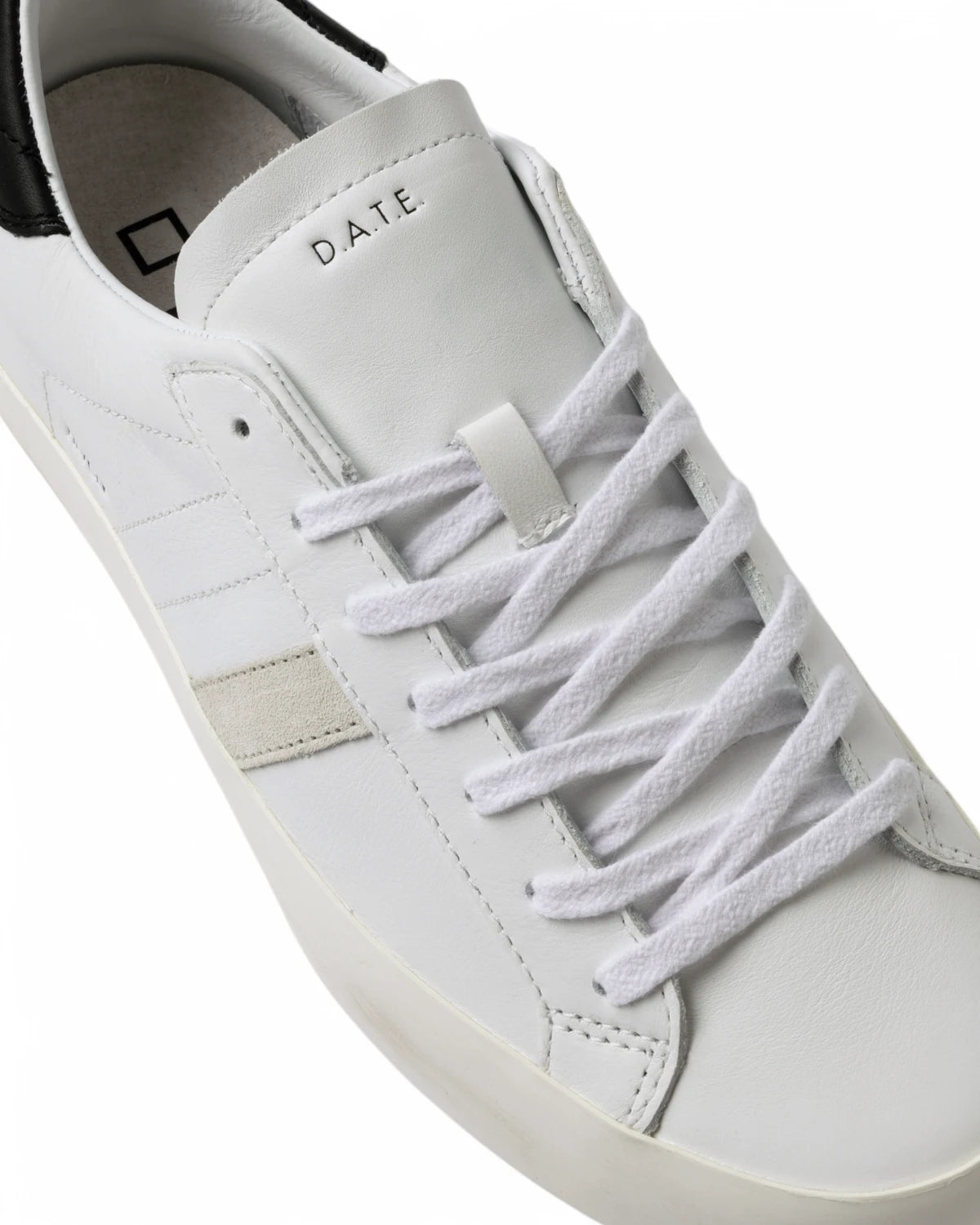 Sneakers Hill Low Calf White-Black-D.A.T.E.-Sneakers-Vittorio Citro Boutique