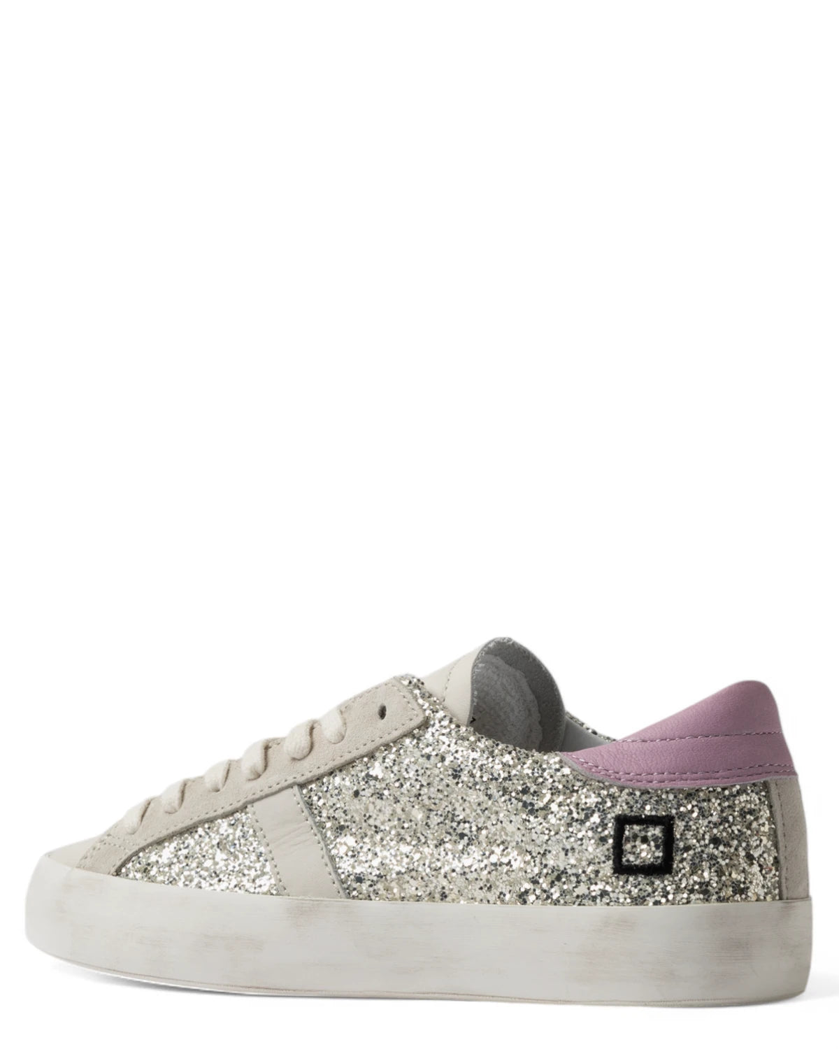 Sneakers Hill Low Glitter Platinum-D.A.T.E.-Sneakers-Vittorio Citro Boutique