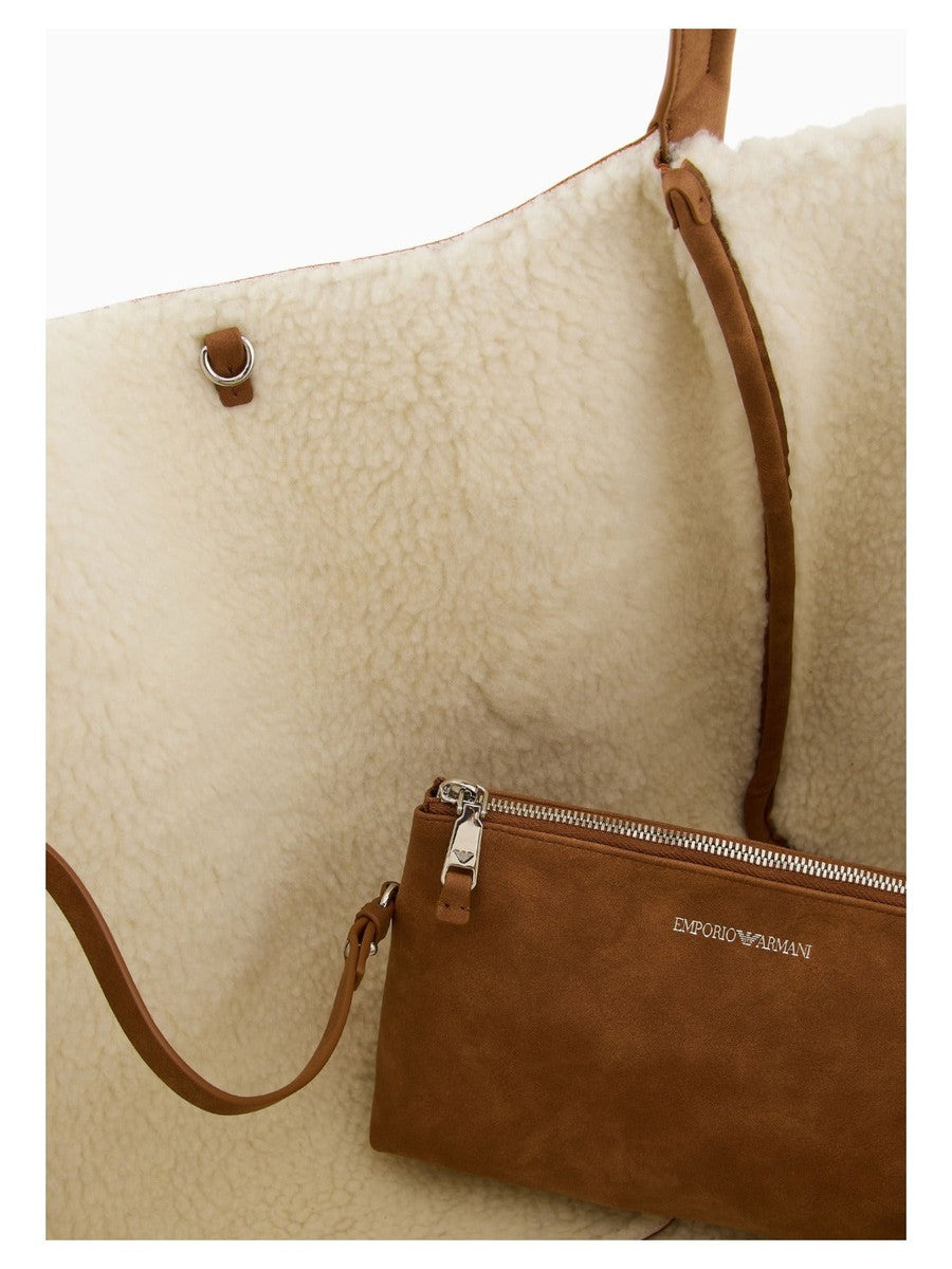 Maxi shopper effetto shearling Capsule Chalet-Emporio Armani-Borse a mano-Vittorio Citro Boutique