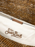 Borsa da spiaggia in rafia color cammello con custodia in cotone-Mc2 Saint Barth-Borse a spalla-Vittorio Citro Boutique