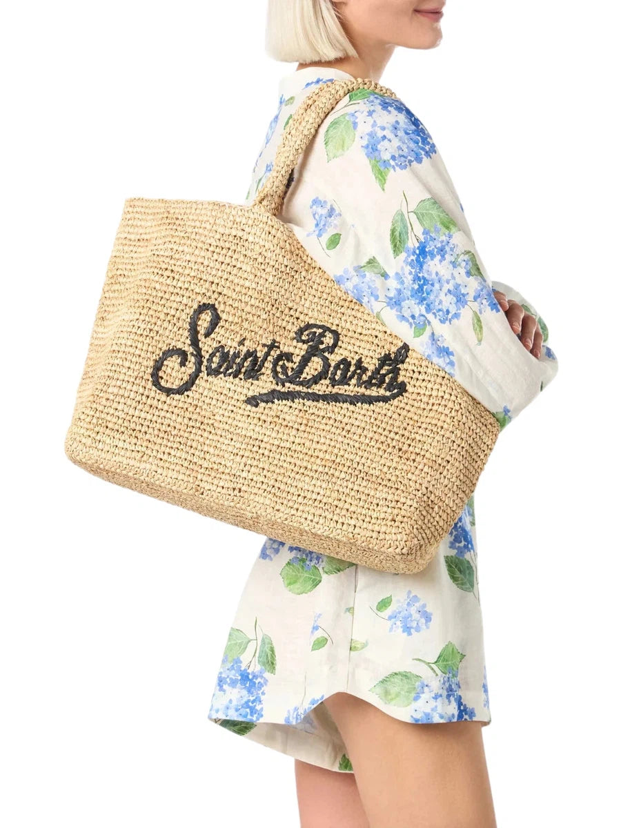 Borsa da Spiaggia in Rafia con Custodia in Cotone-Borse a spalla-Mc2 Saint Barth-Vittorio Citro Boutique