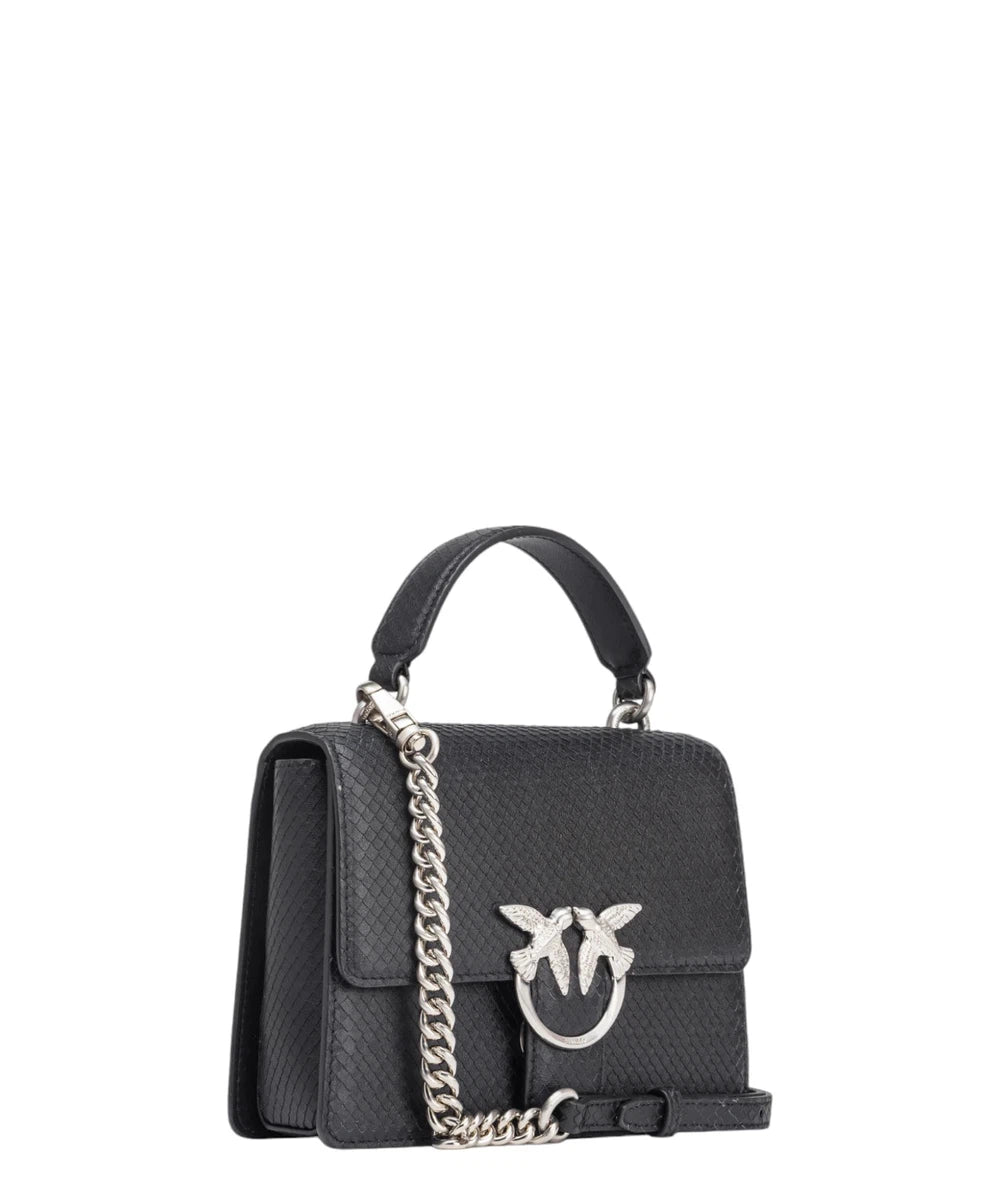 Borsa Love One Mini in Pelle con Stampa Pitone-Pinko-Borse a mano-Vittorio Citro Boutique