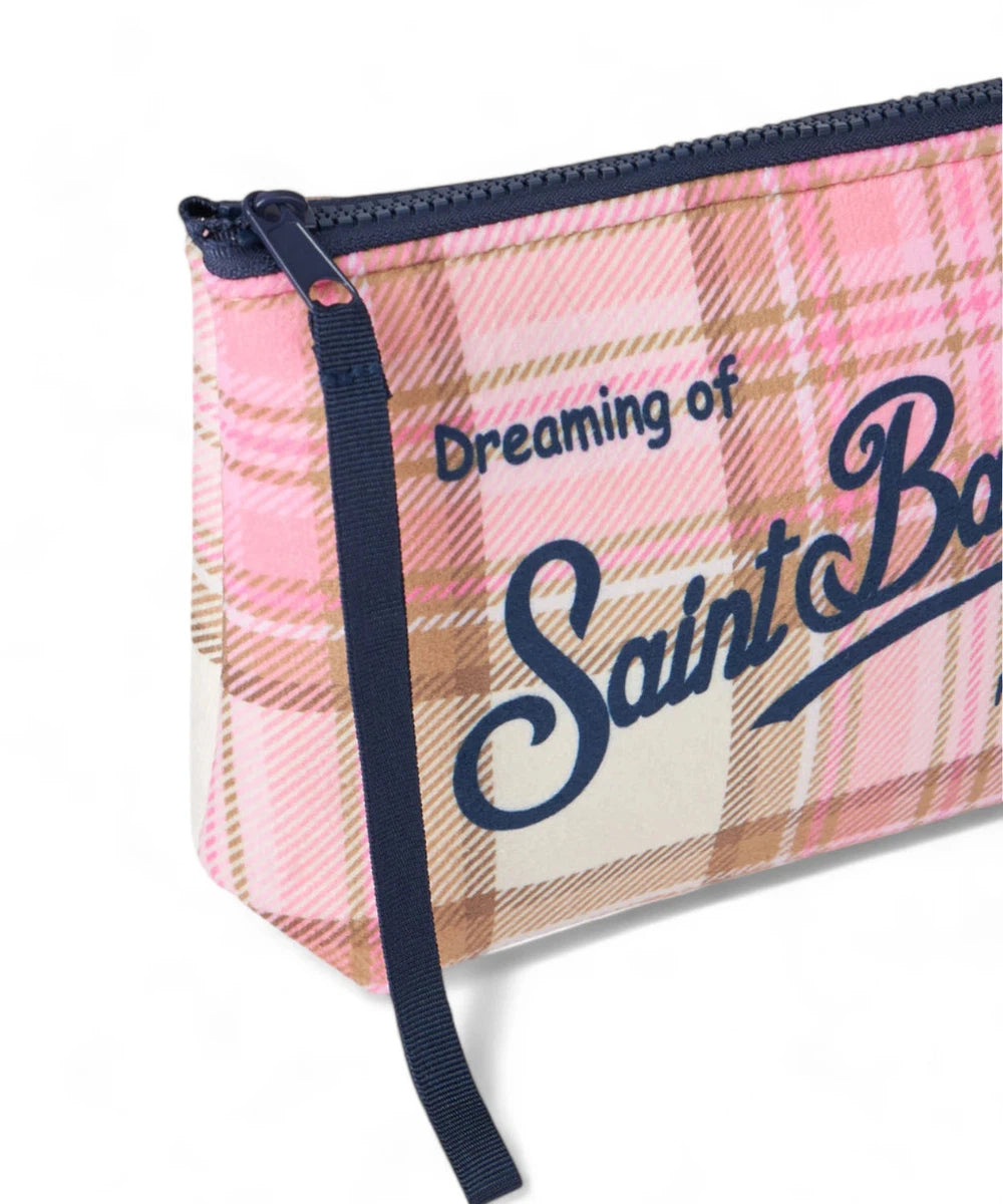 Pochette Aline in Lana con Stampa Tartan Rosa-Mc2 Saint Barth-Pochette-Vittorio Citro Boutique