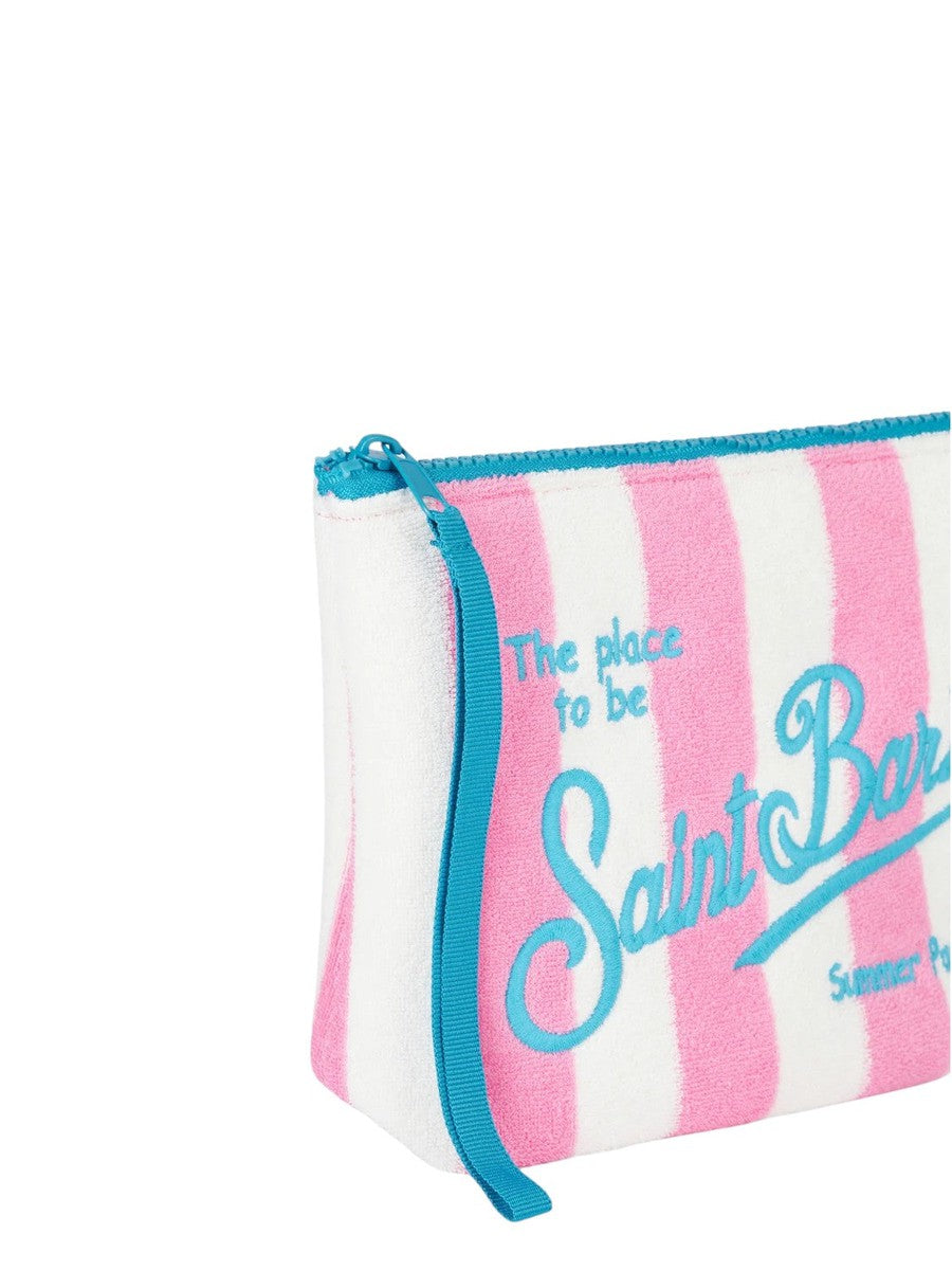 Pochette Aline in spugna rigata rosa-Mc2 Saint Barth-Pochette-Vittorio Citro Boutique